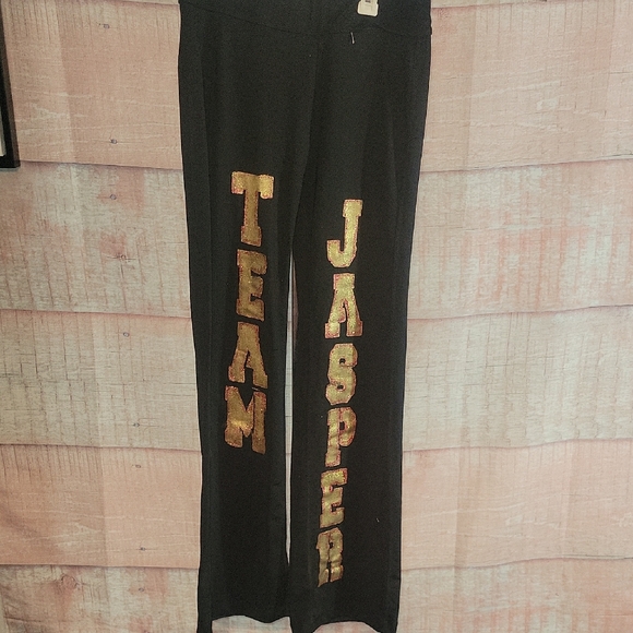 Danskin Now Pants - The Twilight Saga  Handmade *Team Jasper* Black Pants